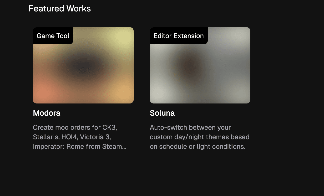 Showing The Blurred Images On The Work Cards